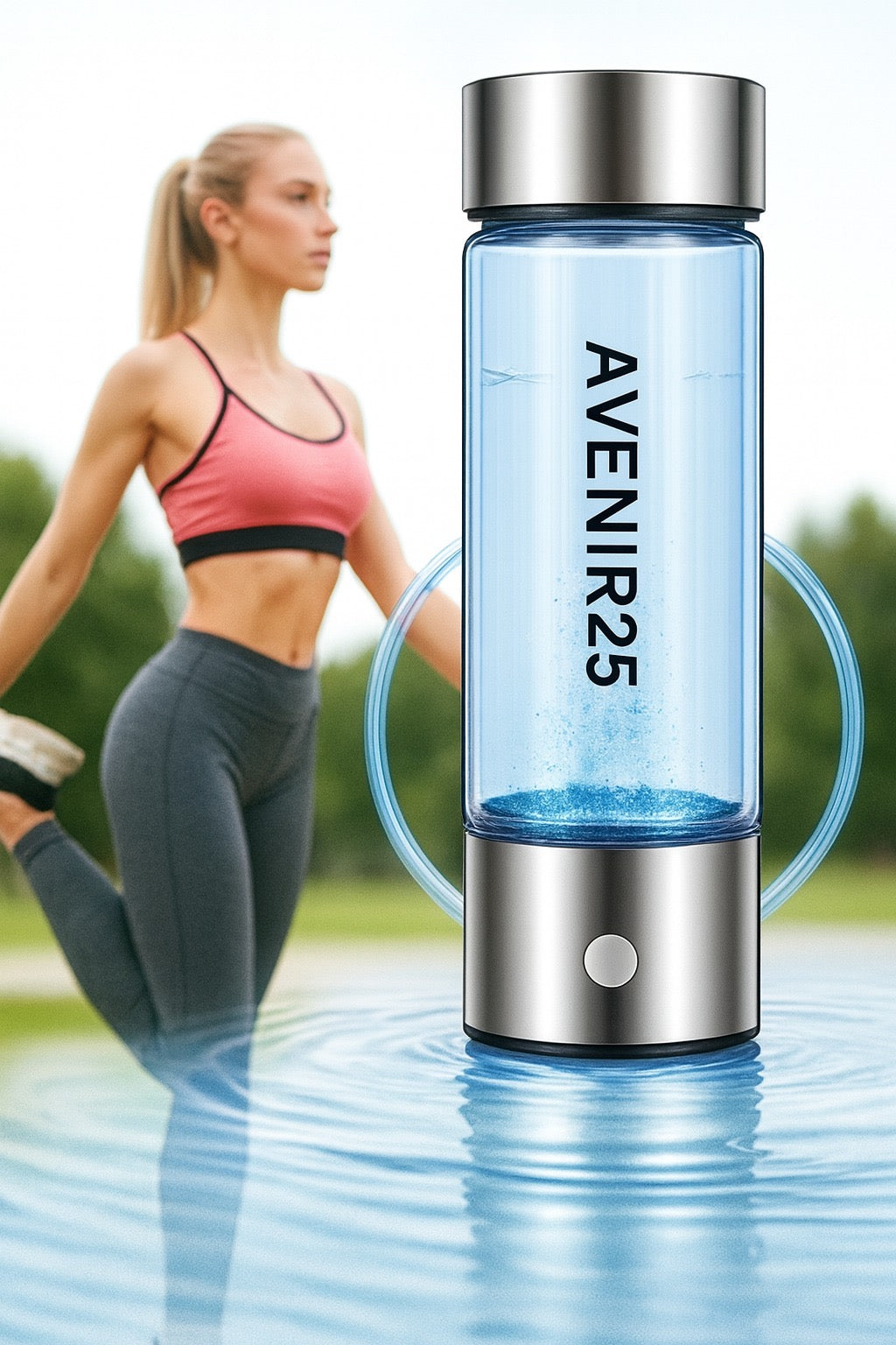 Slimme waterfles met waterstof-technologie –  Alkalische Waterfles met SPE/PEM-filter – Oplaadbaar - 420ML